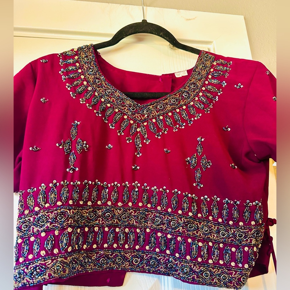 Embellished Women's Crop Top in Deep Purple